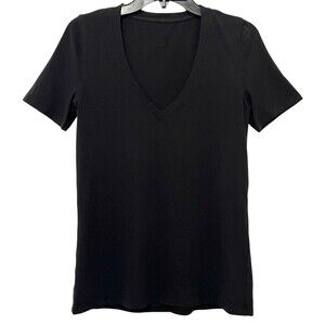 LULULEMON Black Love V-Neck Tee Shirt Short Sleeve Soft Stretch Casual Size 6/8
